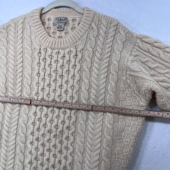 L.L. Bean Cream Cable Knit Sweater - Picture 7 of 11